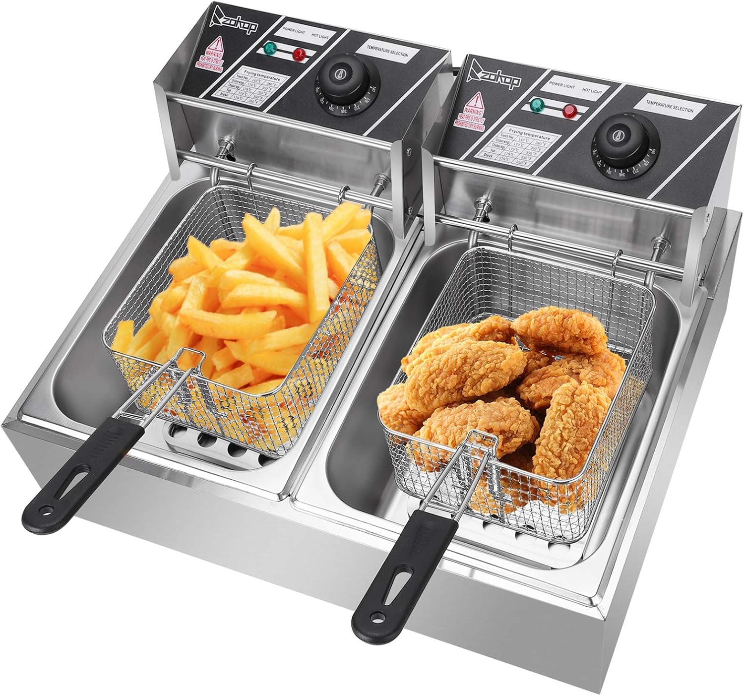 Heavy Duty Dual Deep Fryer (12L, 2-Pack)